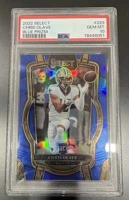 2022 Panini Select - Club Level Chris Olave #229 Blue Prizm /99 (RC)