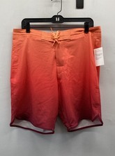Old Navy Men's Board Shorts Swim Trunks Orange Red Ombre Gradient NWT Sz 34