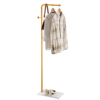 Coat Rack, Freestanding Coats Rack Stand with Quartz Stone Base & 3 Round Hooks,