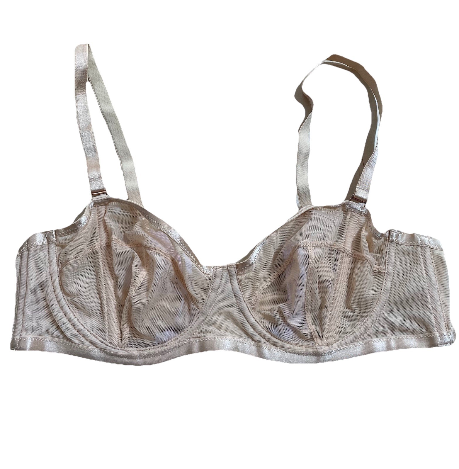 Savage X Fenty Mesh Sheer Balconette Bra Size 36C Beige
