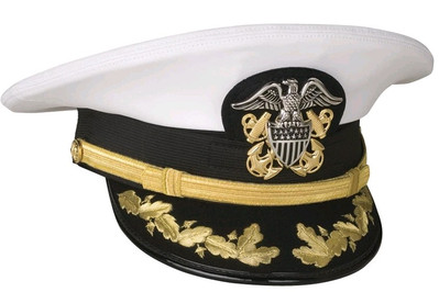 US Navy Commander Admiral Rank White Hat Cap All Sizes Available