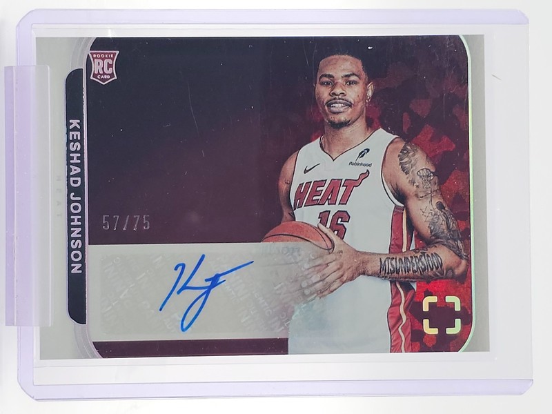 KESHAD JOHNSON 2024-25 PHOTOGENIC ROOKIE AUTO DIAMONDS /75 #RA-KES HEAT Q7262
