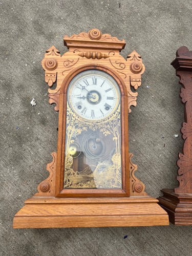 Old Antique E N WELCH oak Parlor Mantel Clock Welch pendulum | eBay