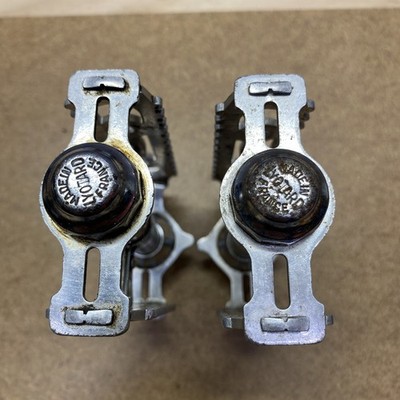 Pédales chromées vintage Lyotard 9/16 pour vélo de route