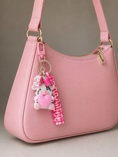 Bag Charm Pink Kawaii Cow Handmade