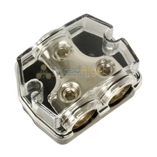0 Gauge In Two 0/4 Gauge Out Car Audio Power Ground Distribution Block RI Audio
