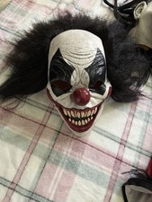 Clown Slasher Male Adult Halloween Costume with 2 Different Masks and T-Shirt L