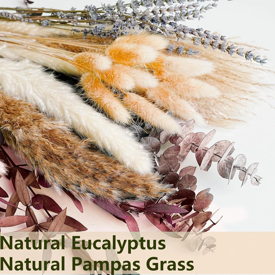 Ramo de flores secas de otoño hierba pampeana decoración boho otoño arreglo floral hogar Foto 4 de 4