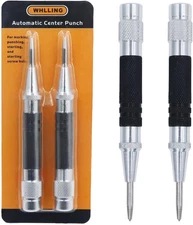 2-Piece Automatic Center Punch, 5 Inch Spring Loaded Center Hole Punch with Adju