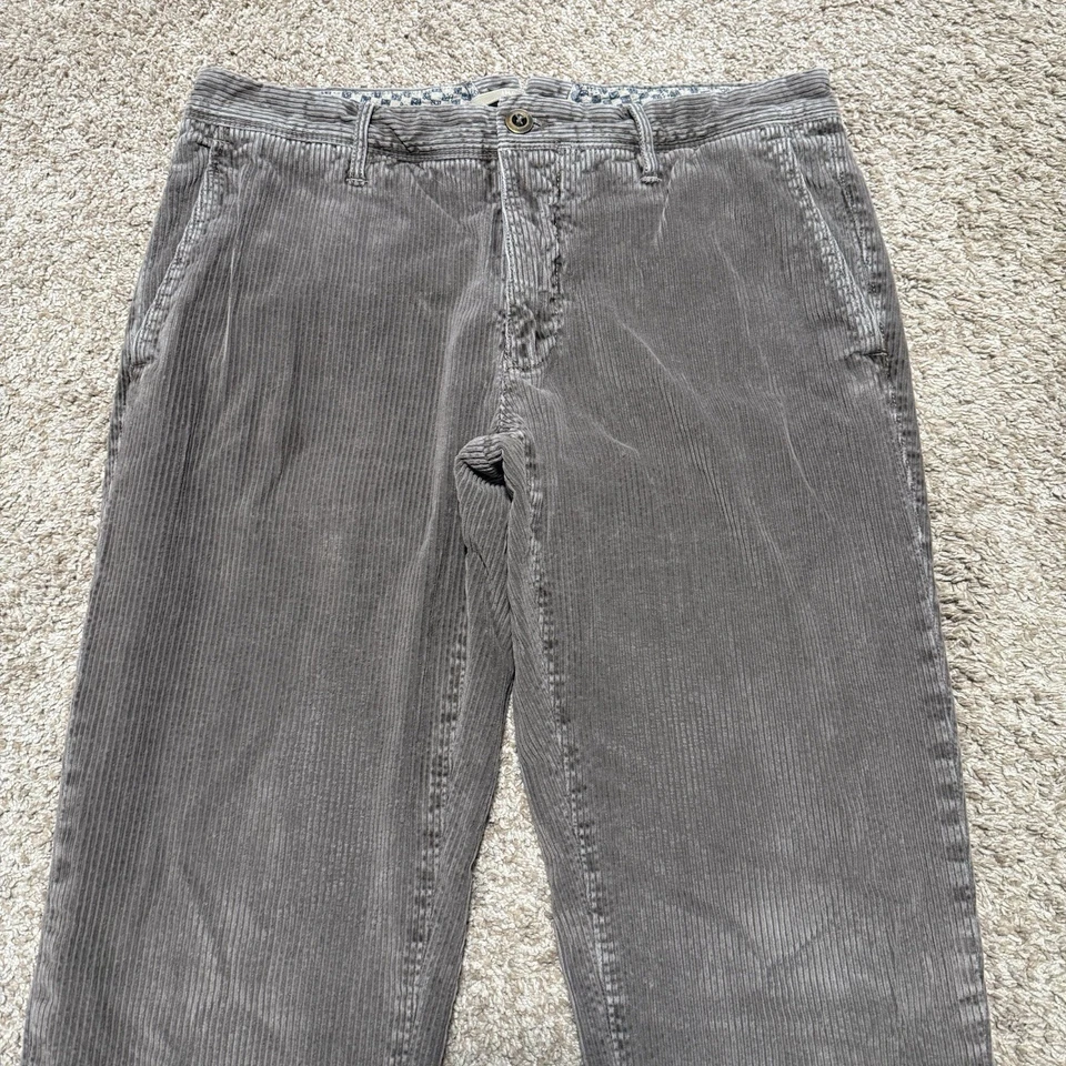Incotex Corduroy Pants Flat Front Men's Size 34x30 Slacks Brown Tan Slim Fit - Image 3 of 4