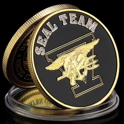 US Navy Seals Seal Team - Münze Gedenkmedaille vergoldet (Ref 4)