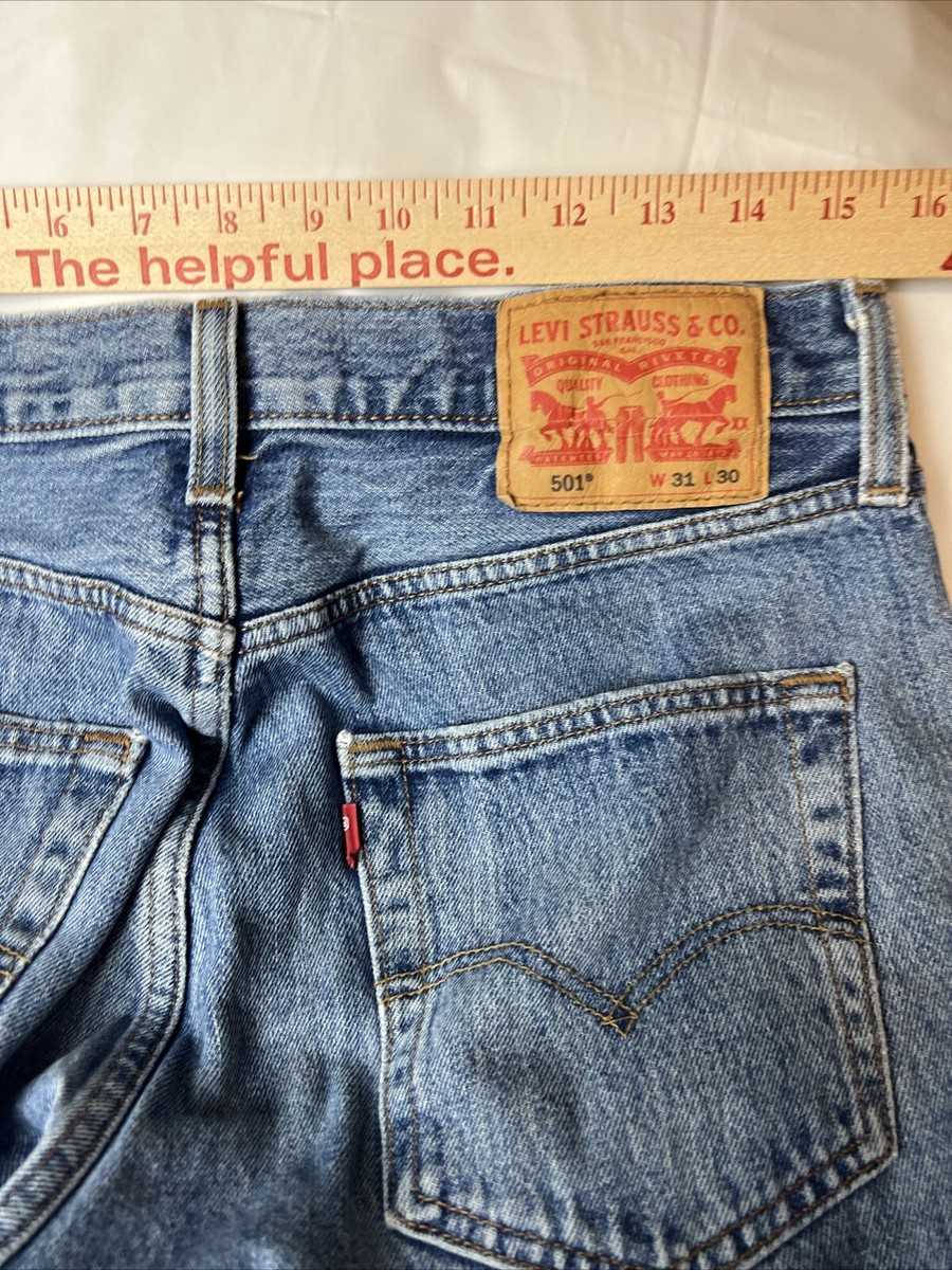 Levi's 501 Jeans Men Size 30x29 Blue Medium Wash Denim Straight