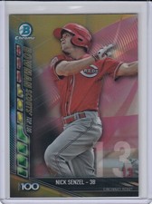 NICK SENZEL 2017 Bowman Chrome Scouts Top 100 Gold Refractor #d 2/50 Reds Rookie