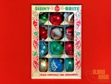 Shiny Brite Christmas tree ornaments vintage box art 2x3" fridge/locker MAGNET