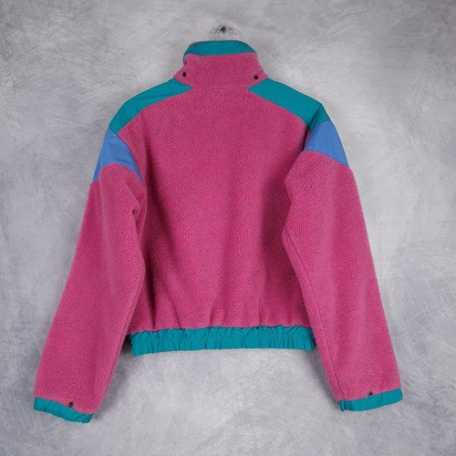 Vintage 90s The North Face Fleece Jacket Girls 10 Pink Blue Colorblock USA - Picture 11 of 24