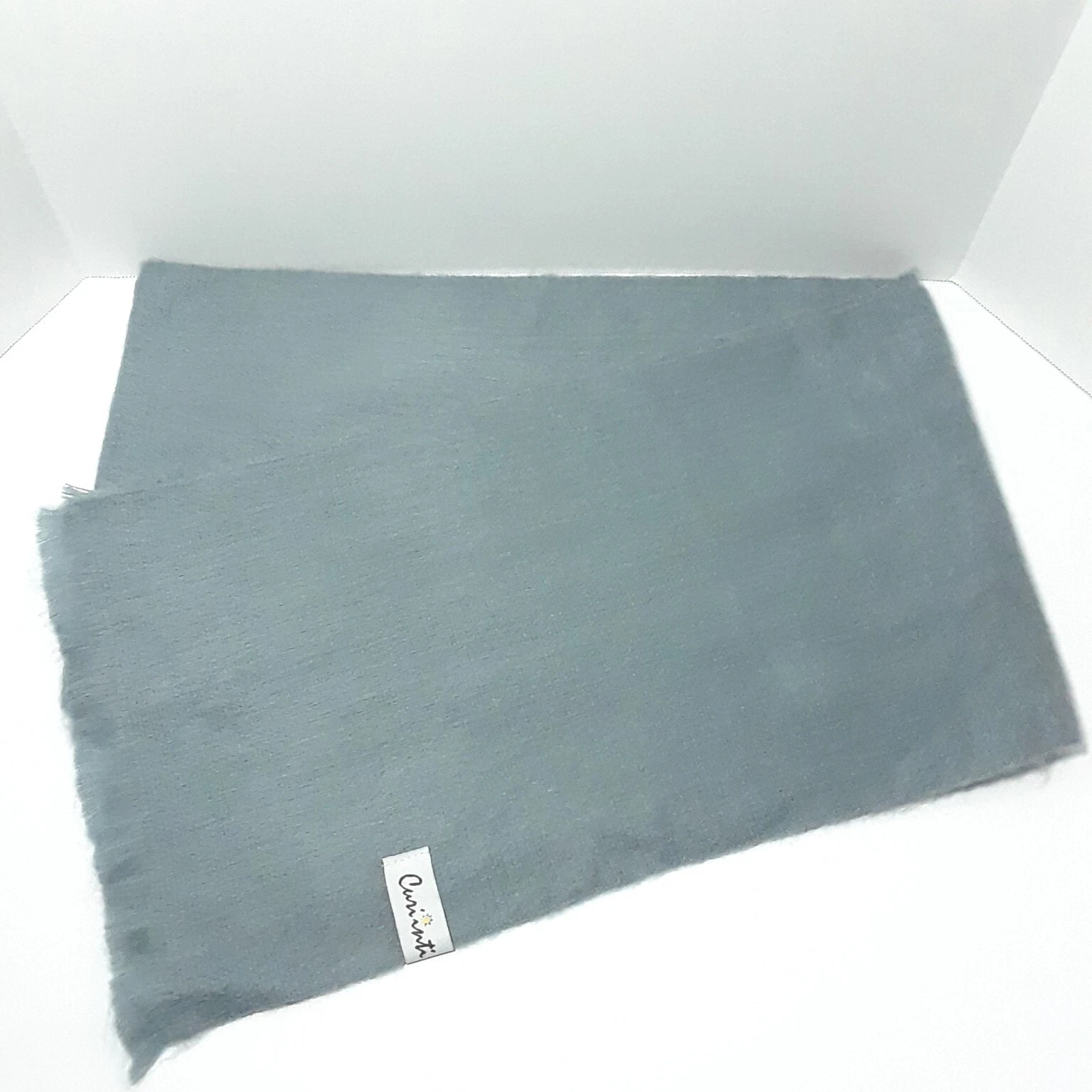 Alpaca Blend Light Gray Cozy Scarf 72" x 10" Fringe - Handmade in Ecuador, NEW
