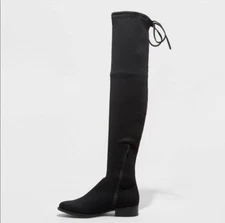 Women's Saoirse Over the Knee Memory Foam Boots - A New Day Black Size 6.5 BB-16