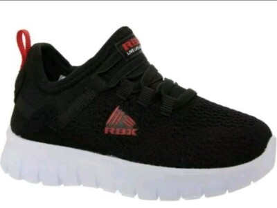RBX schwarz Strick Cosmo Turnschuhe Kinder Jungen Kleinkind UK Größe 8 neu 