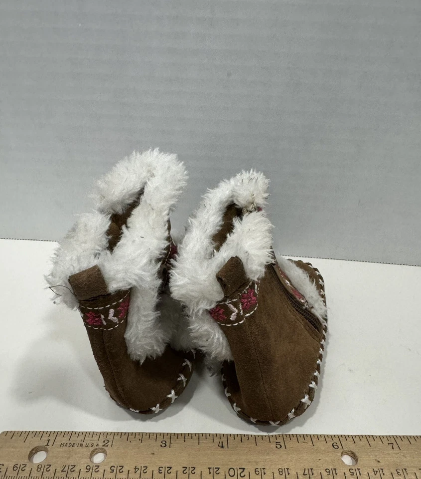 Botas de cuero para bebé niña talla 6-12 meses Foto 4 de 4