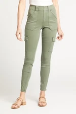 Spanx Stretch Twill Ankle Cargo Jogger Pants Size Medium Soft Sage Green 20311R
