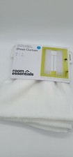 Room Essentials White Crinkle Window Sheer Curtain Panel 40" x 84"
