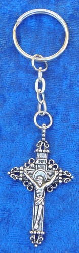INRI Crucifix Keyring Catholic Key Ring - Photo 3 sur 3