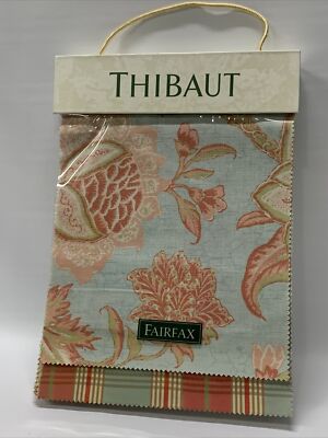Thibaut Fairfax #821 Fabric Sample Cats Flowers Plants Patterns ~ Crafting Dolls