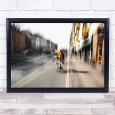 Bicycle Tour Street Urban City Italy Abstract Bike Wall Art Print