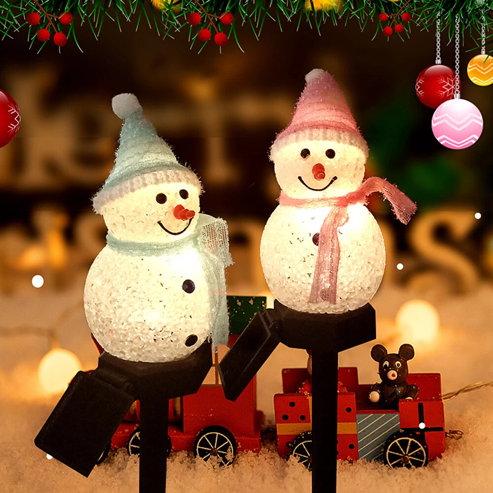 Snowman solar light garden stakes deals