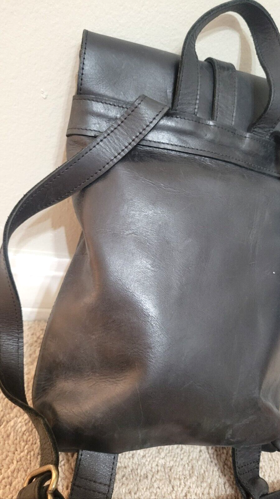Able leather black backpack eBay