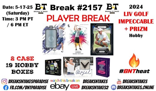 Marc Leishman 2024 LIV Golf Impeccable + Prizm 2 CASE 19 BOX Break #2157