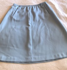 VINTAGE KORET stretch blue midi skirt. Elastic waist, pockets.33  waist 27  long