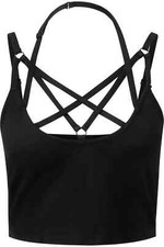 Killstar Magica Crop Top Goth Pentagram Grunge Punk Halter Adjustable KSRA000882