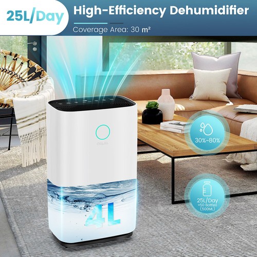 25L Dehumidifier Air Purifier with Humidistat LCD Display for Home Laundry UK - Picture 4 of 16