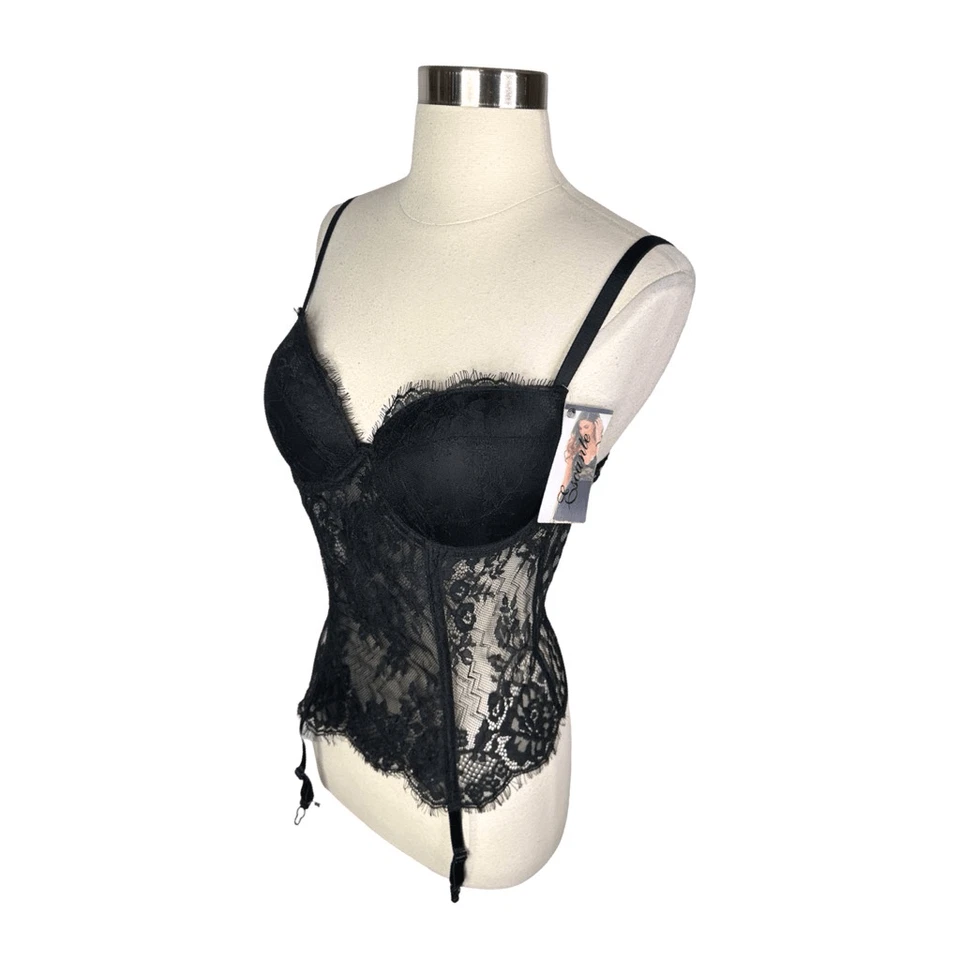 Corsé Balconette de Encaje Negro Colección The Escante Talla Grande Lencería de Peluche Foto 2 de 4