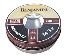 Vintage Benjamin Cal .22 / 200 Destroyer Pellets / 14.3 gr. / 5.5mm