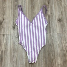 Kona Sol lavender striped print one piece size  large new