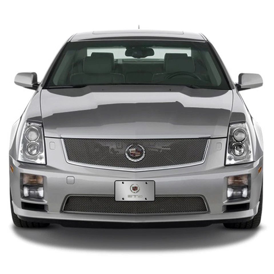 Placa de matrícula Cadillac STS doble logotipo 3d cromo acero inoxidable Foto 4 de 4