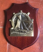 YCM Yacht Club de Monaco Classic Week 1990's Award Plate w/ Official Badge Plate
