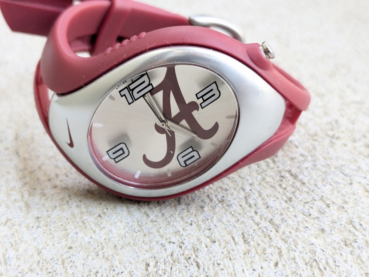 Nike Triax Sports Watch Alabama University Wristwatch Red Silver 