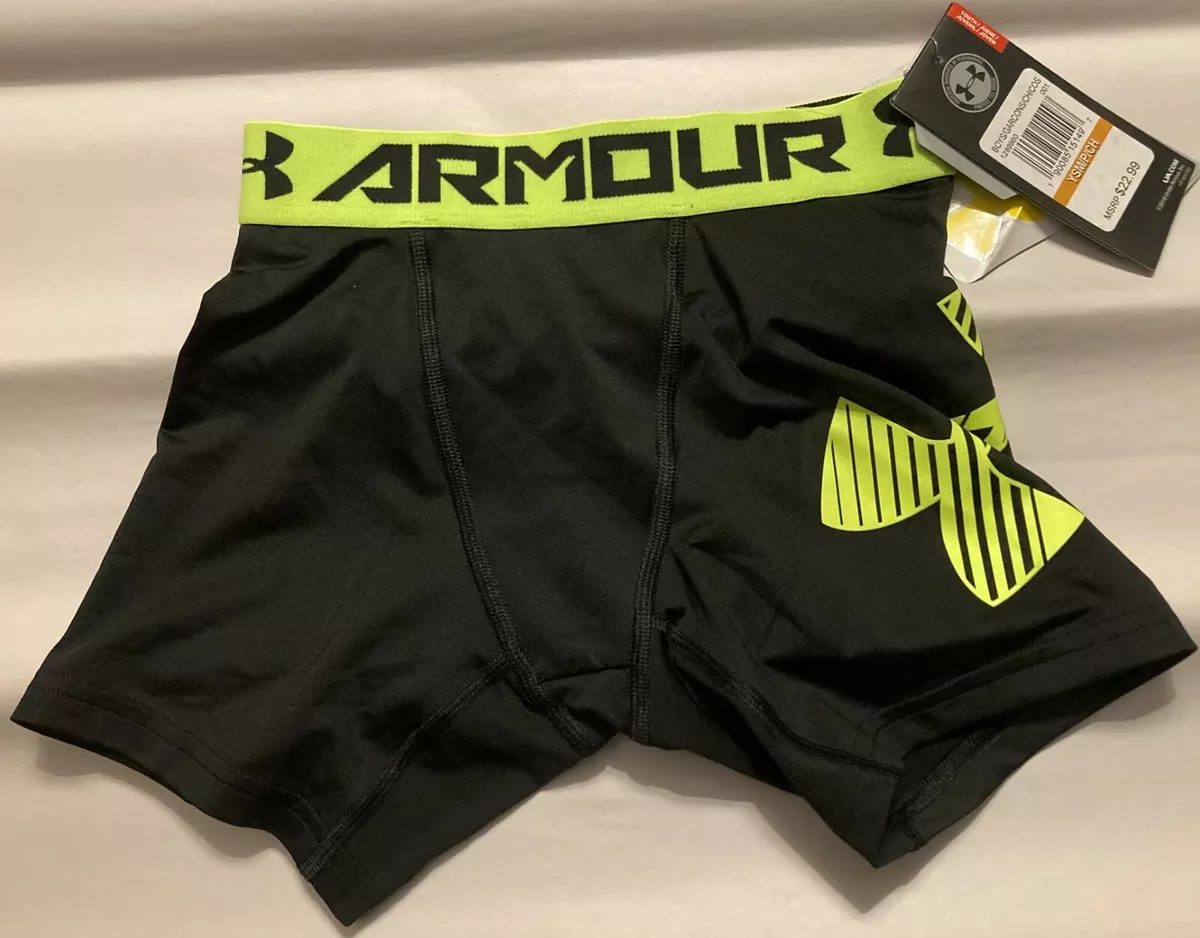 NWT UNDER ARMOUR BOYS BASE LAYER BLACK UNDERWEAR 1289960 SMALL/PETITE $22.99