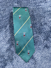 Polo Ralph Lauren Tie Men's Neck Golf Sport Embroidered Silk Made in USA Green