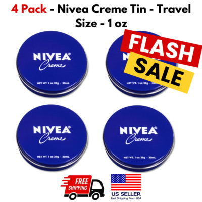 Nivea Creme Skin Moisturizer Tin Purse Travel Size - 1 oz - 4 Pack - New