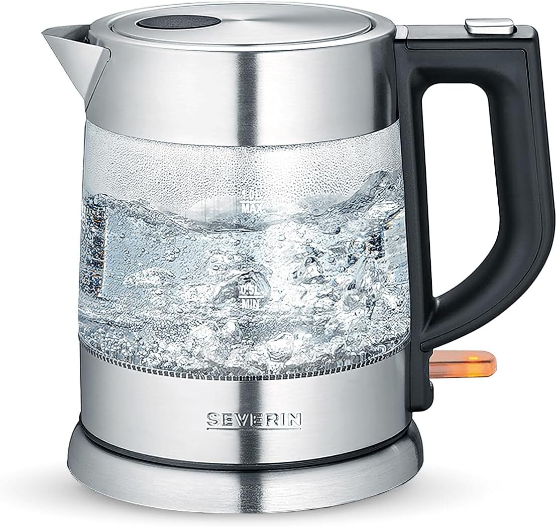 SEVERIN Bollitore in vetro, potente e compatto con design di alta 1 Litro