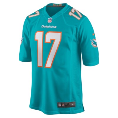 Miami Dolphins Jaylen Waddle #17 Nike Aqua 2025 Official NFL