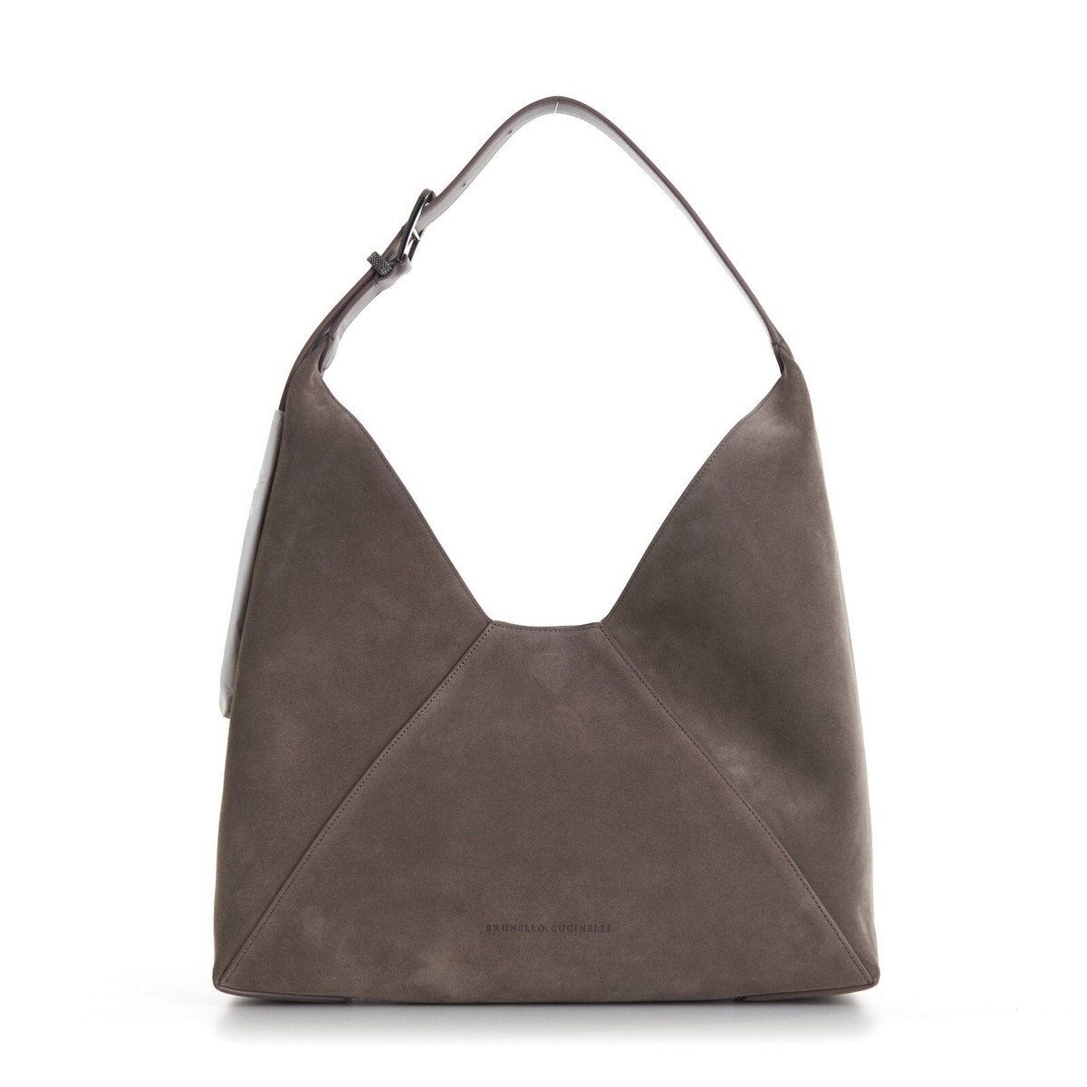 BRUNELLO CUCINELLI 3900$ Duo Hobo Bag - Large, Dark Grey Sueded