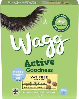 Dry Dog Wagg Worker Wagg Complete Worker Dog Food, 17kg Beef And