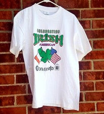 Alore VTG Single Stitch Tee Irish American Graphic Tshirt Men's Sz L Made in USA