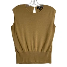 Banana Republic Silvi Draped Back Top Women XS Tan Brown Relaxed Fit Knit Preppy