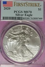 2020 PCGS MS70 AMERICAN SILVER EAGLE #B52906